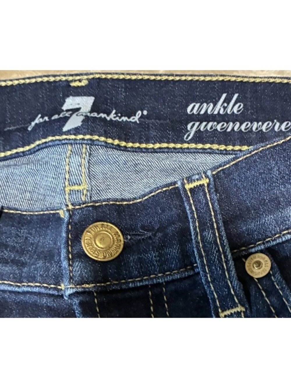 7 For All Mankind Ankle Gwenevere Distress Skinny Jeans Size 25 Raw Fray Hem 0 2